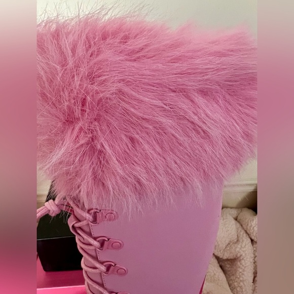 NIB Dolls Kill Sugar Thrillz Dollish Delight Platform Boots Faux Leather & Fur 💕 - Picture 12 of 16